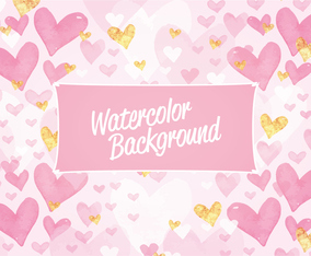 Vector Valentine's Day Watercolor Pattern
