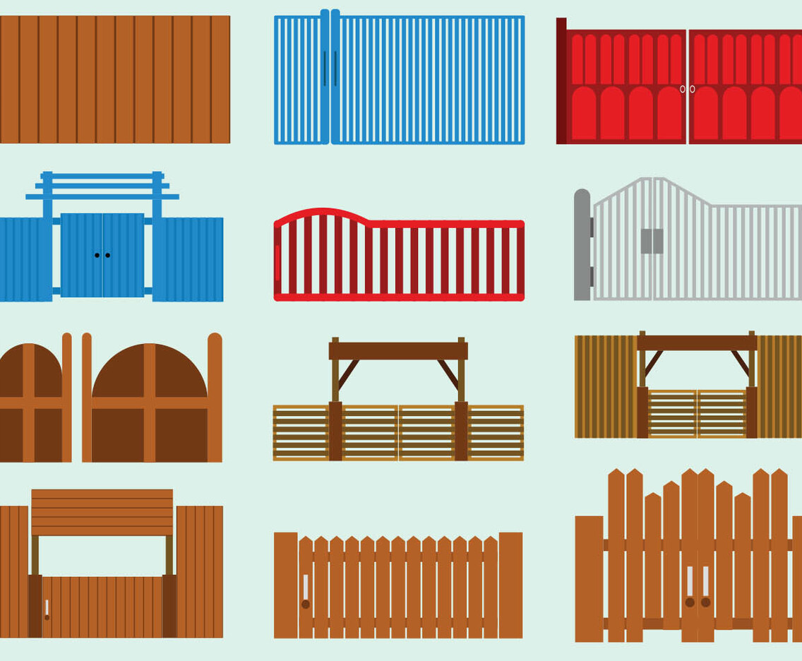 Set Of Open Gate Icon