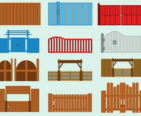 Set Of Open Gate Icon