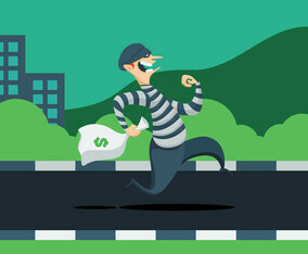 Thief With Bag Of Money