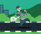 Thief With Bag Of Money