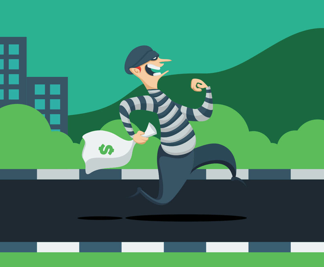 Thief With Bag Of Money