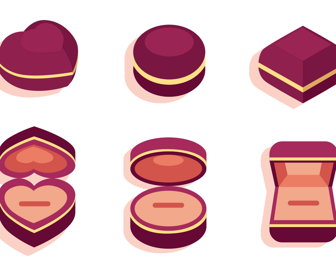 Ring Box Vector Set