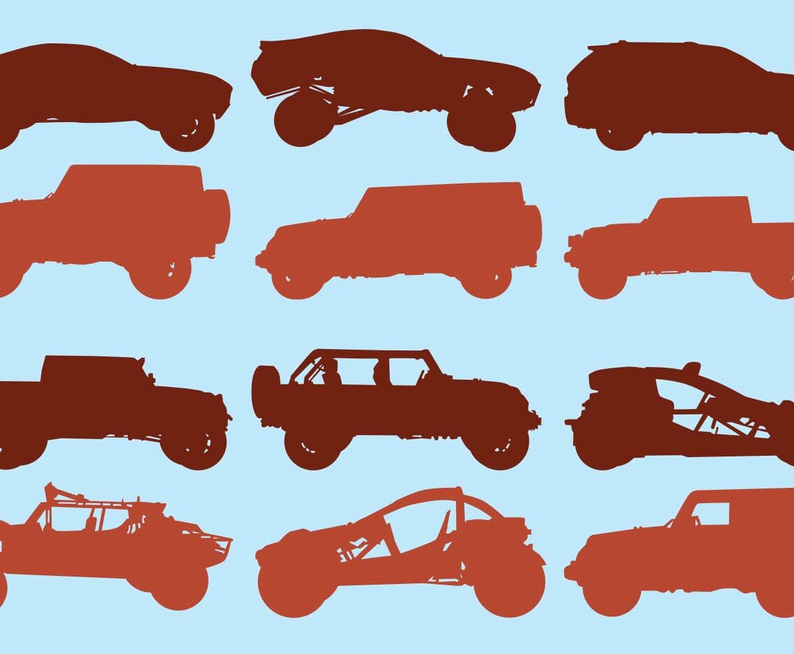 Icon Set Of Off Road Car