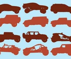 Icon Set Of Off Road Car