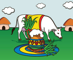 Happy Pongal Illustration