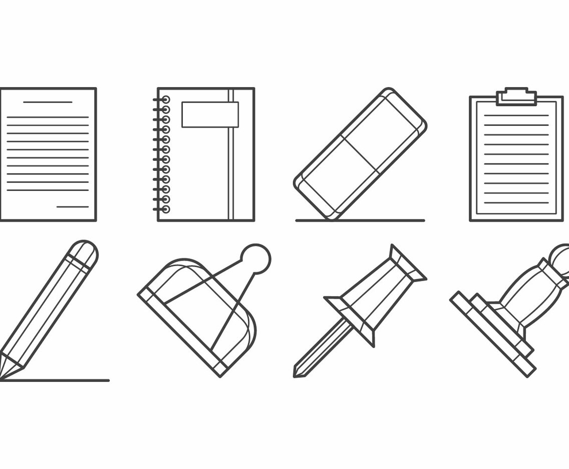 Free Paper Supplies Icon Set