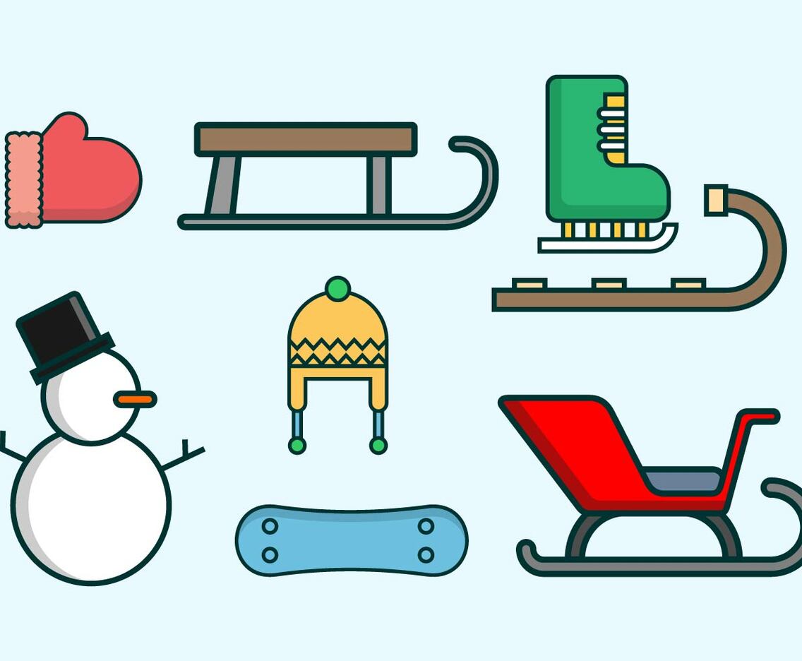 Toboggan Icon Set