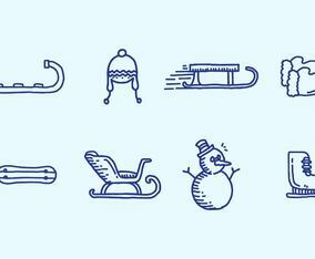 Toboggan Icon Set