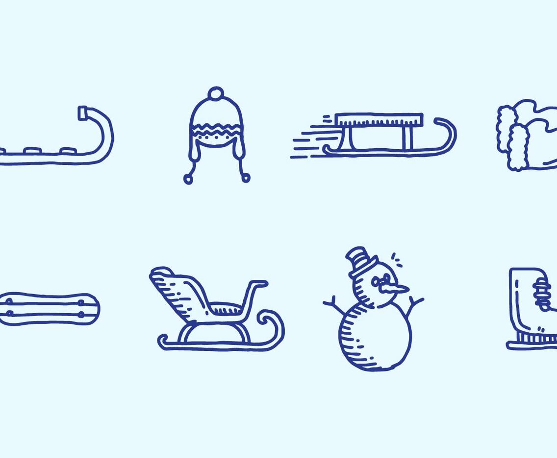 Toboggan Icon Set