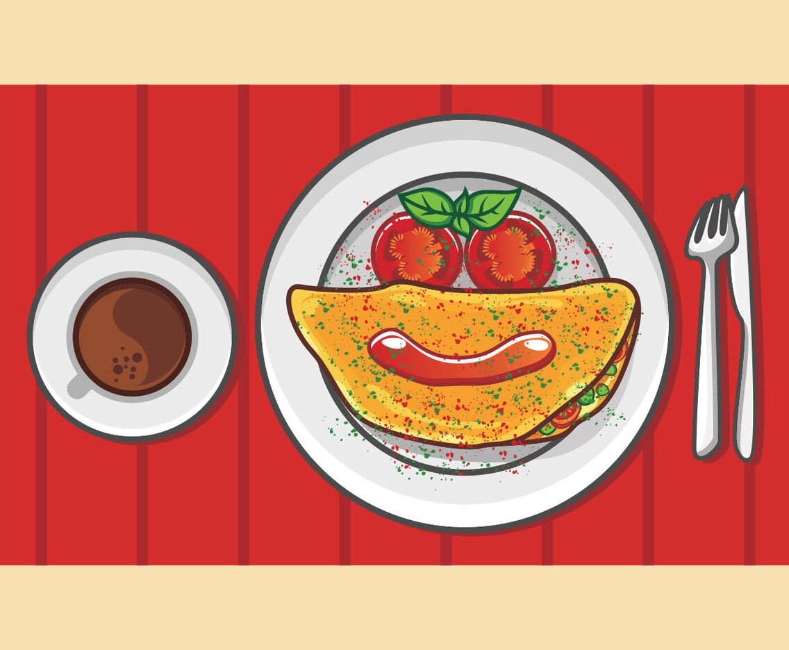 Breakfast Illustration Of Omelet