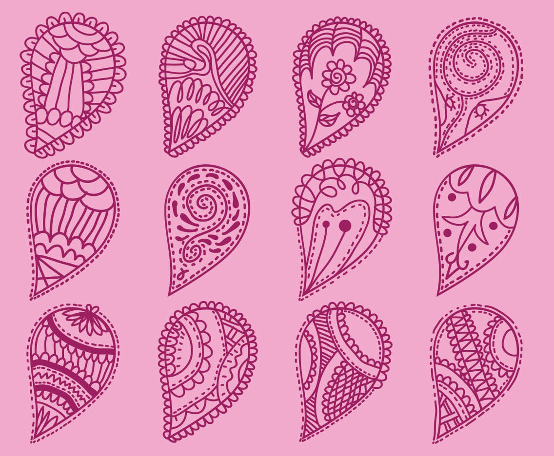 Set Of Cashmere On Pink Background