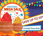 Happy Pongal Sale Flyer Vector
