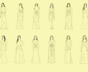 Set Of Bridesmaid Handdrawn