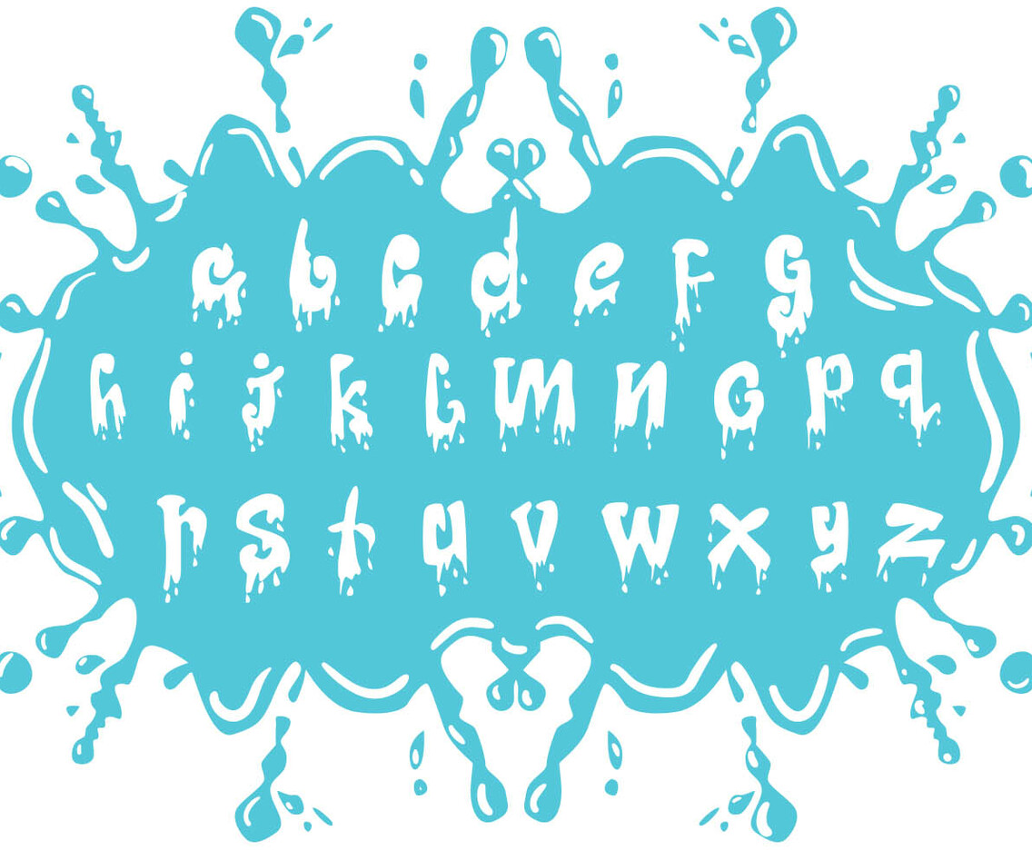 Set Of Water Alphabet Lowercase