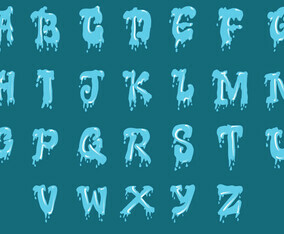 Set Of Water Alphabet Uppercase