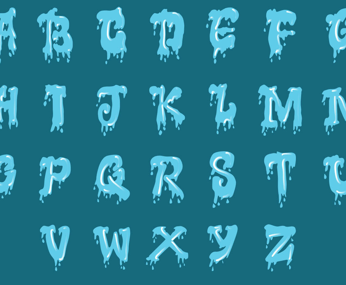 Set Of Water Alphabet Uppercase
