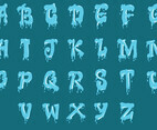 Set Of Water Alphabet Uppercase