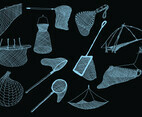 Fishing Net Icon On Black Background