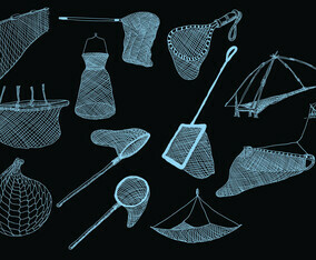 Fishing Net Icon On Black Background