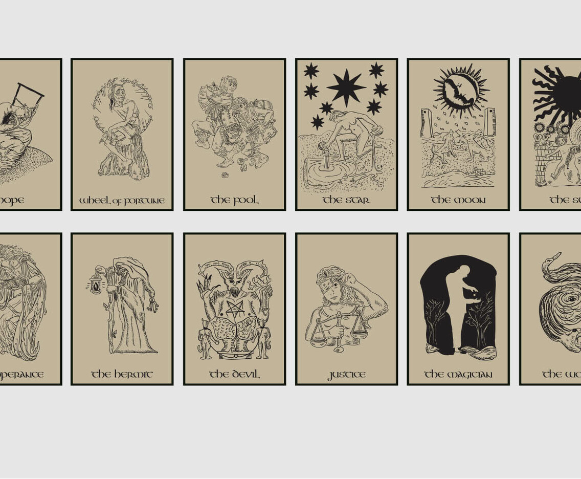 Tarot Card In Brown Background