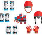 Protective Gear for Roller Skate Vectors