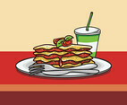 Illustration Of Lasagna On The Plate
