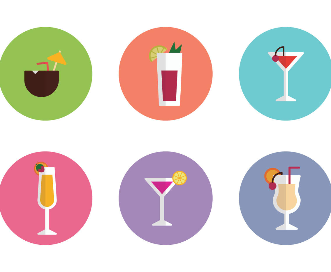 Drinks Colorful Flat Icons
