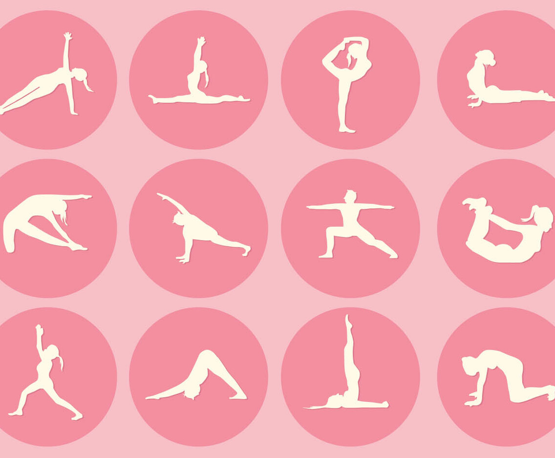 12 Yoga Pose Vectors