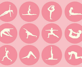 12 Yoga Pose Vectors