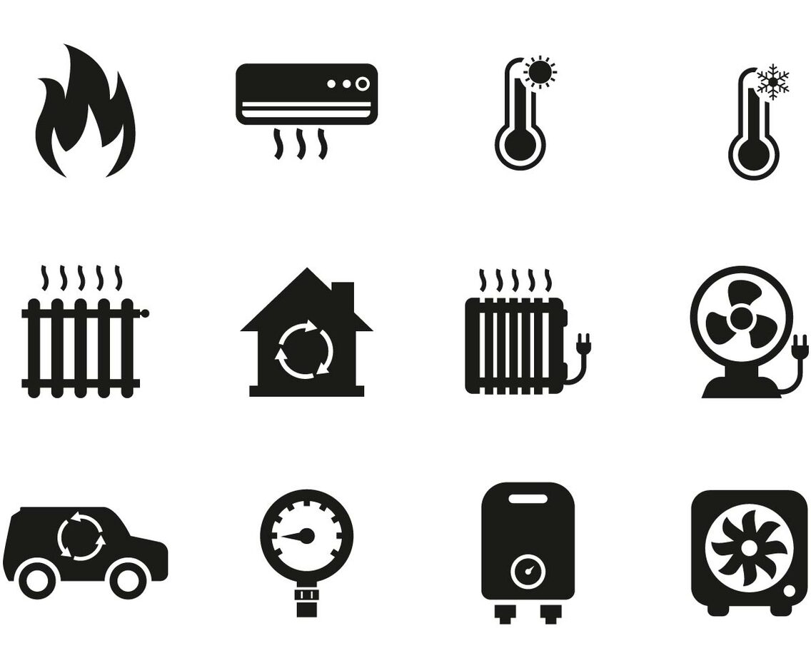 Free Heating and Cooling Icons Vector