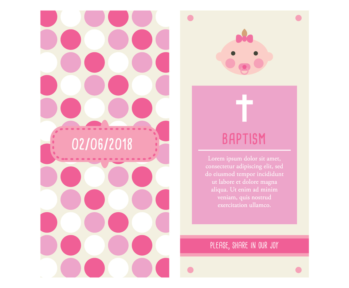 Invitacin Bautizo Nia