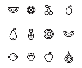 Outlined Fruits