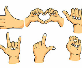Hand Drawn Hand Gestures Vector Set