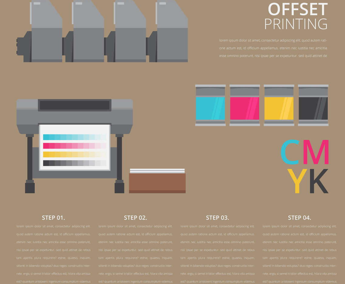 Toner Printer With Cartridge Ink Illustration