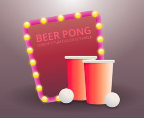 Beer Pong Party Illustration