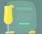 Mimosa Drink Hipster Illustration