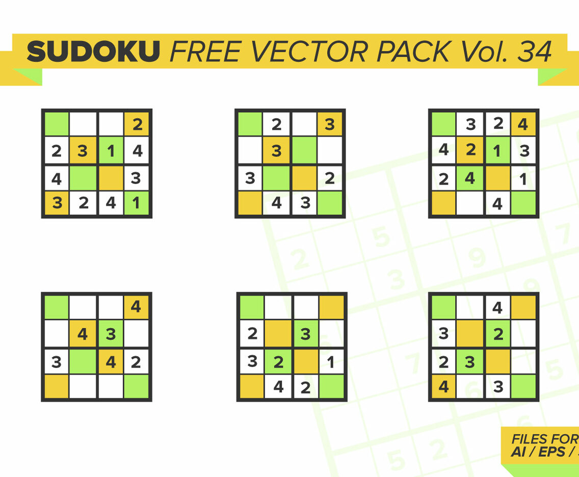Sudoku Free Vector Pack Vol. 34