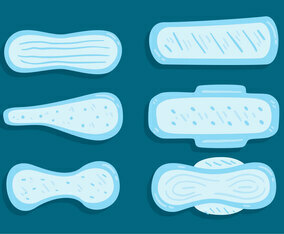 Blue Tampon Feminine Hygiene Vector