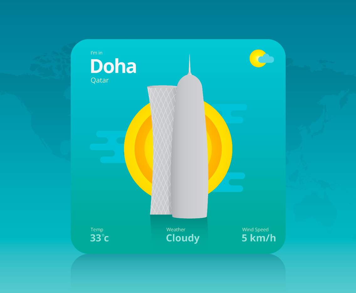 Qatar Weather Illustration