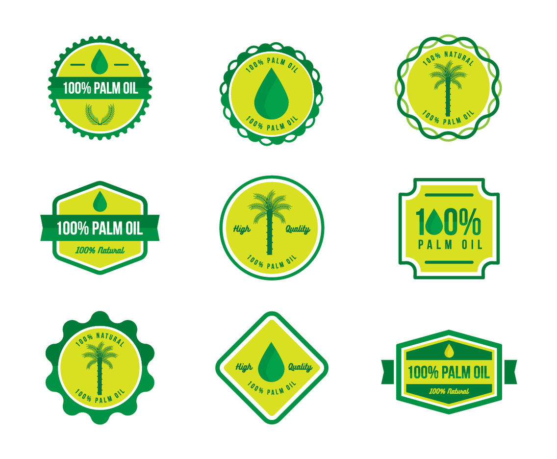 Free 100 Palm Oil Badges Vector