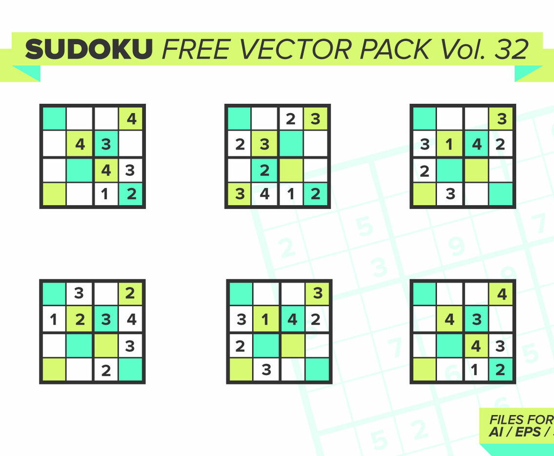 Sudoku Free Vector Pack Vol. 32