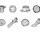 Hand Drawn Wood Logs Vector