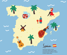 Typical Spanish Element Map Vector