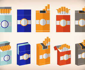 Cigarette pack design flat vector