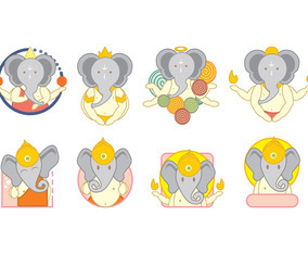 Ganesh Icons Vector