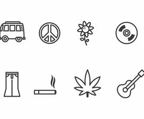Hippie Icon Set