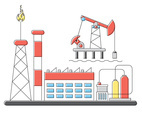 Ooil Field Vector Illustration