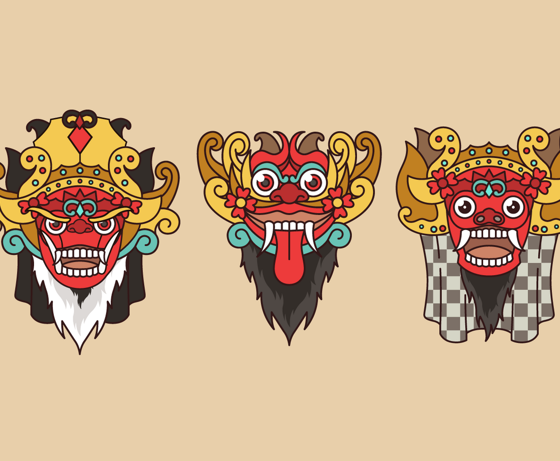Barong Bali Indonesian Culture Vector