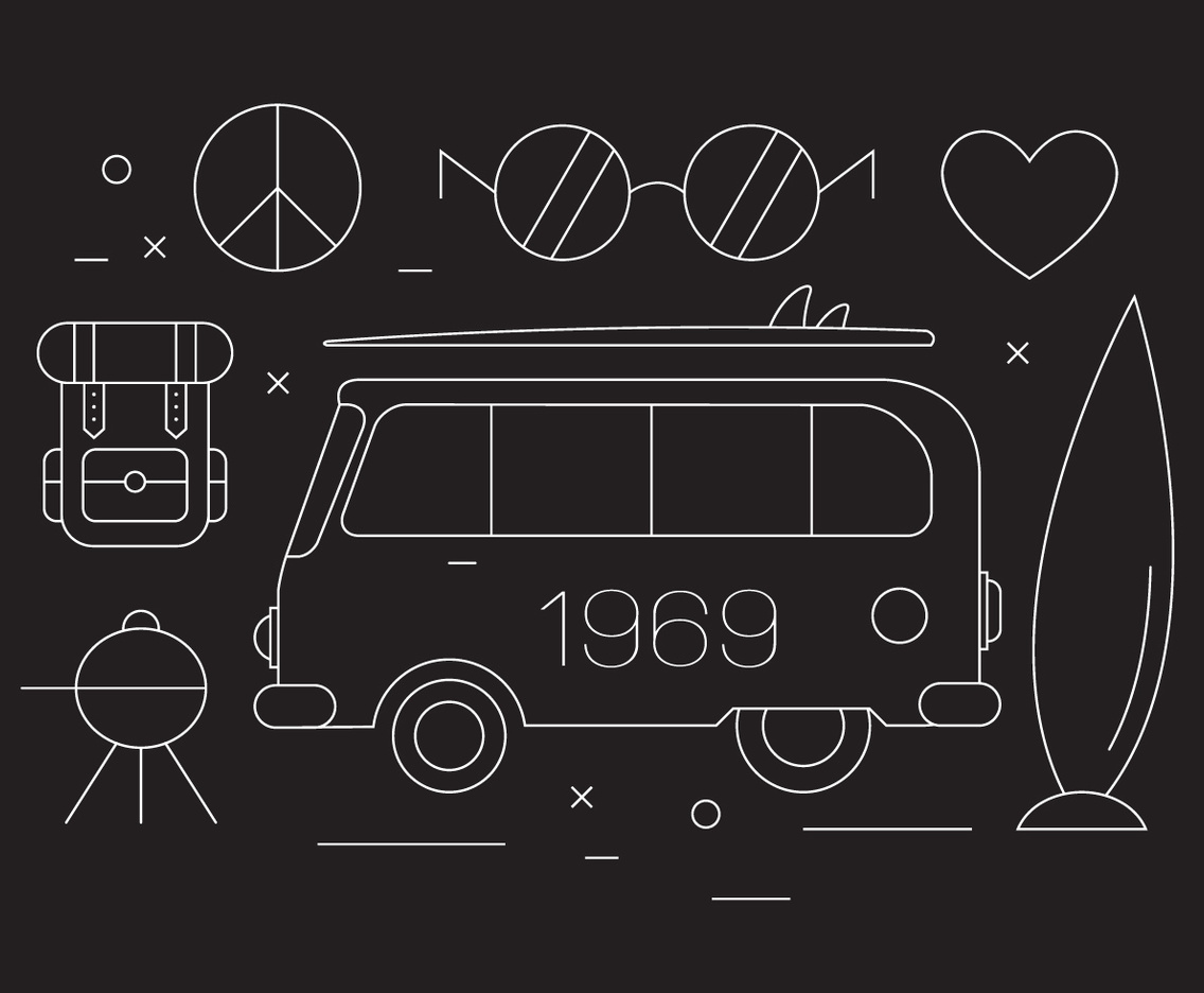 Free Hippie Vector Illustration